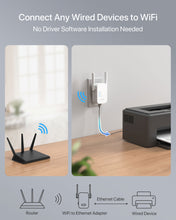 Lade das Bild in den Galerie-Viewer, ioGiant WiFi to Ethernet Adapter Connects to a WiFi Router and Delivers Wired Connection for an Ethernet-only Device Works as a WiFi Bridge Easy to Use No Driver Software Is Needed