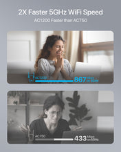 Lade das Bild in den Galerie-Viewer, ioGiant WiFi to Ethernet Adapter Supports up to 867Mbps on 5GHz Connection Uplink with a WiFi Router on 5GHz Band with 2X Speed of Other AC750 Adapters