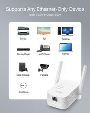 Lade das Bild in den Galerie-Viewer, ioGiant WiFi to Ethernet Adapter with a Fast RJ45 Ethernet Port Running up to 100Mbps Compatible with a Wide Range of Wired Devices Such as Your TV Printer Computer PC Streaming Player Blu-ray Player VoIP Phone