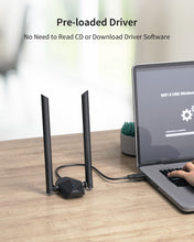 Lade das Bild in den Galerie-Viewer, ioGiant AX1800 High Gain USB WiFi 6 Adapter Supports Windows 11 and 10 with Preload Driver No Need to Download Driver Software