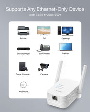 Lade das Bild in den Galerie-Viewer, ioGiant WiFi to Ethernet Adapter with a Fast RJ45 Ethernet Port Running up to 100Mbps Compatible with a Wide Range of Wired Devices Such as Your TV Printer Computer PC Streaming Player Blu-ray Player VoIP Phone
