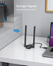 Lade das Bild in den Galerie-Viewer, ioGiant AX1800 High Gain USB WiFi 6 Adapter Delivers Stronger Signals Through Walls and Floors
